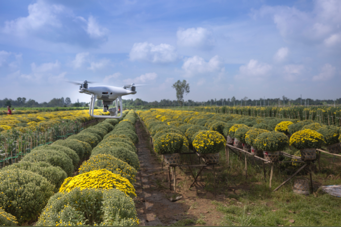 Drones can be used in agri sector to map out a field giving insights on its characteristics and information.